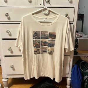 Cream colored graphic tee